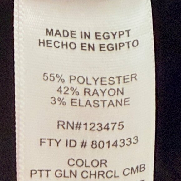 Ellen Tracy Women's Pull-on Stretch Mid Rise Skinny Plaid Black Pants Size L - Picture 6 of 10